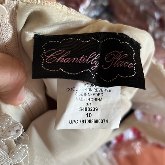 Girls formal dress tulle tutu skirt beige nude long lace bow 10 - Picture 6 of 6